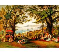 DQCJIYIGL Famous Canvas Artwork Poster Artworks a Gathering Above the Golden Horn by Hubert Sattler Poster Print for Home Decor 60x90cm
