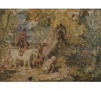 DQCJIYIGL Famous Canvas Artwork Poster Artworks a Sketch for `foresters Stalking Deer by John Frederick Lewis Poster Print for Home Decor 60x90cm