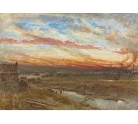 DQCJIYIGL Famous Canvas Artwork Poster Artworks a Sunset in the Manufacturing Districts by Albert Goodwin Poster Print for Home Decor 60x90cm