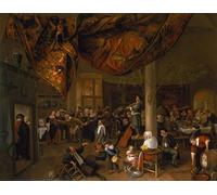 DQCJIYIGL Famous Canvas Artwork Poster Artworks a Village Wedding Feast with Revellers and a Dancing Party by Jan Havickszoon Steen Poster Print for Home Decor 60x90cm