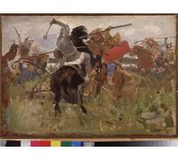 DQCJIYIGL Famous Canvas Artwork Poster Artworks Battle Between the Scythians and the Slavs Clash of Horsemen in Armor Poster Print for Home Decor 60x90cm