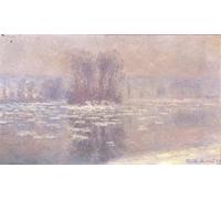 DQCJIYIGL Famous Canvas Artwork Poster Artworks Bennecourt Ice Cubes by Claude Monet Poster Print for Home Decor 60x90cm