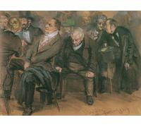 DQCJIYIGL Famous Canvas Artwork Poster Artworks Bourgeois Germans in a Public Meeting by Adolph Menzel Poster Print for Home Decor 60x90cm