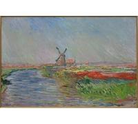 DQCJIYIGL Famous Canvas Artwork Poster Artworks Champs De Tulipes En Hollande by Claude Monet Poster Print for Home Decor 60x90cm