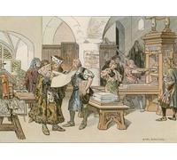 DQCJIYIGL Famous Canvas Artwork Poster Artworks Cicero Attending the First Book Printer in Stendal in by Carl Rohling Poster Print for Home Decor 60x90cm
