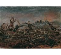 DQCJIYIGL Famous Canvas Artwork Poster Artworks Dance of Death on the Battlefield in Front of Burning Ruins by Anton Romako Poster Print for Home Decor 60x90cm
