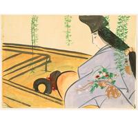 DQCJIYIGL Famous Canvas Artwork Poster Artworks Flowers of a Hundred Worlds Asazuma in Her Boat by Kamisaka Sekka Poster Print for Home Decor 60x90cm