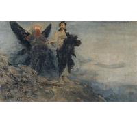 DQCJIYIGL Famous Canvas Artwork Poster Artworks Follow Me Enemy by Il'ya Repin Poster Print for Home Decor 60x90cm