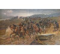DQCJIYIGL Famous Canvas Artwork Poster Artworks French Artillery Crossing the River Aisne by John Charlton Poster Print for Home Decor 60x90cm