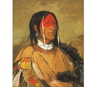 DQCJIYIGL Famous Canvas Artwork Poster Artworks He Who Has Eyes Behind Him Also Known As Broken Arm a Foremost Brave by George Catlin Poster Print for Home Decor 60x90cm