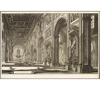 DQCJIYIGL Famous Canvas Artwork Poster Artworks Interior View of the Basilica of St John Lateran by Battista Piranesi Poster Print for Home Decor 60x90cm