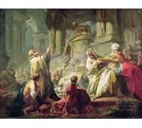 DQCJIYIGL Famous Canvas Artwork Poster Artworks Jeroboam Sacrificing to the Golden Calf by Jean Honore Fragonar Poster Print for Home Decor 60x90cm