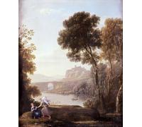 DQCJIYIGL Famous Canvas Artwork Poster Artworks Landscape with Hagar and the Angel by Claude Lorrain Poster Print for Home Decor 60x90cm