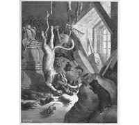 DQCJIYIGL Famous Canvas Artwork Poster Artworks Le Chat Et Un Vieux Rat the Cat and an Old Rat by Gustave Dore Poster Print for Home Decor 60x90cm
