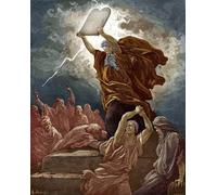 DQCJIYIGL Famous Canvas Artwork Poster Artworks Moses Breaks the Tablets of the Law by Doré Bible by Gustave Dore Poster Print for Home Decor 60x90cm