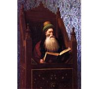 DQCJIYIGL Famous Canvas Artwork Poster Artworks Mufti Reading in His Prayer Stool by Jean-léon Poster Print for Home Decor 60x90cm