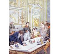 DQCJIYIGL Famous Canvas Artwork Poster Artworks Napoleon and His Wife ine Preparing the Coronation Illustration From bonaparte by Jacques Marie Gaston Onfray De Breville for Home Decor 60x90cm