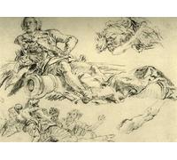 DQCJIYIGL Famous Canvas Artwork Poster Artworks Officer Encamped Beside a Cannon by Battista Tiepolo Poster Print for Home Decor 60x90cm
