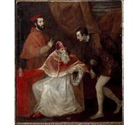 DQCJIYIGL Famous Canvas Artwork Poster Artworks Pope Paul Iii and His Grandsons by Tiziano Vecelli Poster Print for Home Decor 60x90cm
