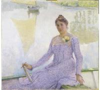 DQCJIYIGL Famous Canvas Artwork Poster Artworks Portrait of the Artist Anne De Weert by Emile Claus Poster Print for Home Decor 60x90cm