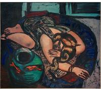 DQCJIYIGL Famous Canvas Artwork Poster Artworks Resting Girl by Max Beckmann Poster Print for Home Decor 60x90cm