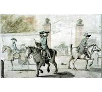 DQCJIYIGL Famous Canvas Artwork Poster Artworks Scene At the Entrance Gate of an Oxford College by Henry William Bunbury Poster Print for Home Decor 60x90cm