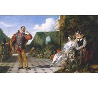 DQCJIYIGL Famous Canvas Artwork Poster Artworks Scene from 'Twelfth Night' Daniel Maclise Poster Print for Home Decor 60x90cm