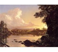 DQCJIYIGL Famous Canvas Artwork Poster Artworks Scene on the Catskill Creek New York by Frederic Edwin Church Poster Print for Home Decor 60x90cm