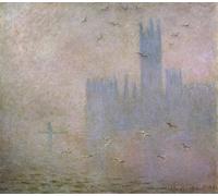 DQCJIYIGL Famous Canvas Artwork Poster Artworks Seagulls the Thames in London the Houses of Parliament by Claude Monet Poster Print for Home Decor 60x90cm