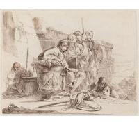 DQCJIYIGL Famous Canvas Artwork Poster Artworks Seated Youth Leaning Against an Urn by Battista Tiepolo Poster Print for Home Decor 60x90cm