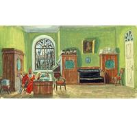 DQCJIYIGL Famous Canvas Artwork Poster Artworks Stage Design for the Theatre Play pushkin's Death by Boris Mikhailovich Kustodiev Poster Print for Home Decor 60x90cm