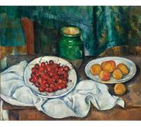 DQCJIYIGL Famous Canvas Artwork Poster Artworks Still Life with Cherries and Peaches by Paul Cézanne Poster Print for Home Decor 60x90cm