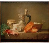 DQCJIYIGL Famous Canvas Artwork Poster Artworks Still Life with Silver Jug by Anne Vallayer Coster Poster Print for Home Decor 60x90cm