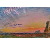 DQCJIYIGL Famous Canvas Artwork Poster Artworks Sunset with St. Wulfran Church on the horizon John Ruskin Poster Print for Home Decor 60x90cm
