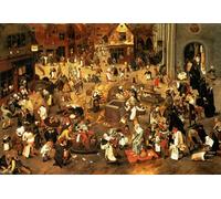 DQCJIYIGL Famous Canvas Artwork Poster Artworks the Battle Between Carnival and Lent by Pieter Brueghel the Younger Poster Print for Home Decor 60x90cm