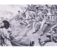 DQCJIYIGL Famous Canvas Artwork Poster Artworks the Battle of Dubba Th March Illustration From British Battles on Land by Sidney Paget Poster Print for Home Decor 60x90cm