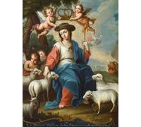 DQCJIYIGL Famous Canvas Artwork Poster Artworks the Divine Shepherdess by Miguel Cabrera Poster Print for Home Decor 60x90cm