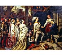 DQCJIYIGL Famous Canvas Artwork Poster Artworks the Marriage of Giselda by Charles West Cope Poster Print for Home Decor 60x90cm