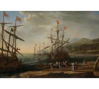 DQCJIYIGL Famous Canvas Artwork Poster Artworks the Trojan Women Fire to Their Fleet by Claude Lorrain Poster Print for Home Decor 60x90cm