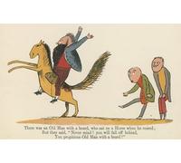 DQCJIYIGL Famous Canvas Artwork Poster Artworks There Was an Old Man with a Beard Who Sat on a Horse When He Reared by Edward Leaars Poster Print for Home Decor 60x90cm