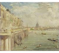 DQCJIYIGL Famous Canvas Artwork Poster Artworks View of Somerset House Terrace and St Paul s From the North End of Waterloo Bridge by John Constable Poster Print for Home Decor 60x90cm