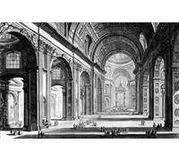 DQCJIYIGL Famous Canvas Artwork Poster Artworks View of the Interior of St Peter's Basilica by Battista Piranesi Poster Print for Home Decor 60x90cm