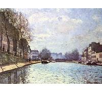 DQCJIYIGL Famous Canvas Artwork Poster Artworks View of the Saint Canal in Paris by Alfred Sisle Poster Print for Home Decor 60x90cm