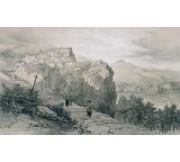 DQCJIYIGL Famous Canvas Artwork Poster Artworks Views in Romess and Its Environs: Rocca Giovane and in the Distance the Towns Licenza by Edward Leaars Poster Print for Home Decor 60x90cm
