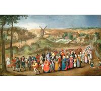 DQCJIYIGL Famous Canvas Artwork Poster Artworks Wedding Procession in Front of a Landscape by Pieter Brueghel the Younger Poster Print for Home Decor 60x90cm