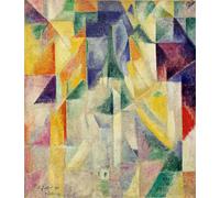 DQCJIYIGL Famous Canvas Artwork Poster Artworks Windows Painting Encaustic on Canvas by Robert Delaunay Poster Print for Home Decor 60x90cm