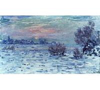 DQCJIYIGL Famous Canvas Artwork Poster Artworks Winter on the Seine Lavacourt by Claude Monet Poster Print for Home Decor 60x90cm