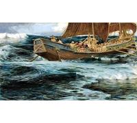 DQCJIYIGL Famous Canvas Artwork Poster Artworks Wrath of the Sea God Herbert Draper Poster Print for Home Decor 60x90cm