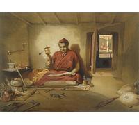 DQCJIYIGL Famous Canvas Prints Portrait Classic Wall Decor a Buddhist Monk From india Ancient and Modern by William Crimea Simpson Abstract Painting for Home Decor 60x90cm