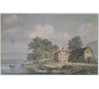 DQCJIYIGL Famous Canvas Prints Portrait Classic Wall Decor a Farmhouse by a Lake in the Lake District by Mallord William Turner Abstract Painting for Home Decor 60x90cm